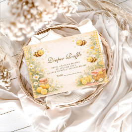Cute Gingham Honey Bee Diapper Raffle エンクロージャーカード