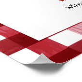 Cute Gingham Huggies Diaper Baby Shower Welcome ポスター (角)