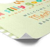 Cute Gingham Silly Goose Baby Shower Welcome ポスター (角)