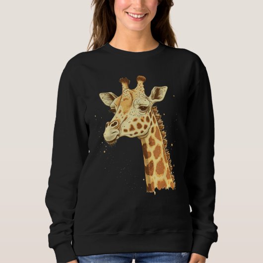 Cute Giraffe Animal on Giraffe 1 スウェットシャツ (正面)