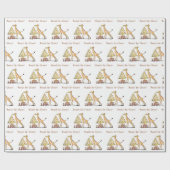 Cute Giraffe Christmas – Hand-Drawn Art ラッピングペーパー (フラット)