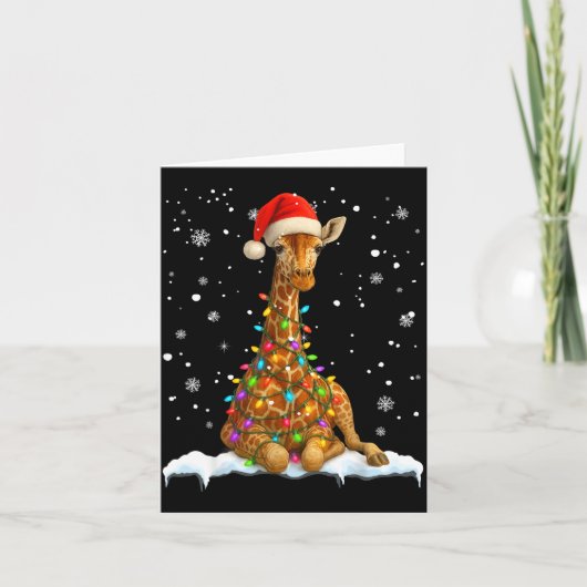 Cute Giraffe Christmas Light Funny Giraffe Lover X カード (正面)