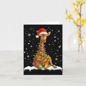 Cute Giraffe Christmas Light Funny Giraffe Lover X カード (黄色い花)