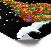 Cute Giraffe Christmas Light Funny Giraffe Lover X ポスター (角)