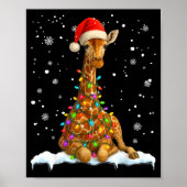 Cute Giraffe Christmas Light Funny Giraffe Lover X ポスター (正面)