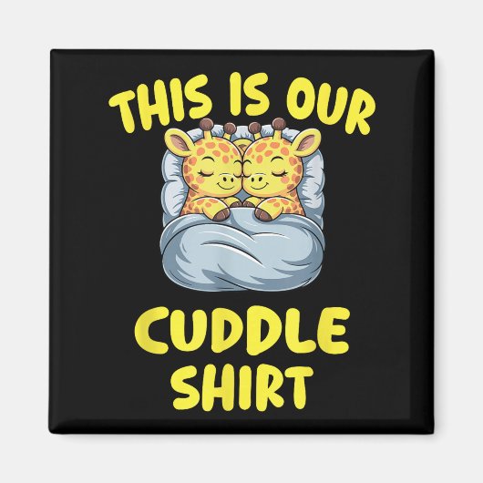 Cute Giraffe Couple This Is Our Cuddle  マグネット (正面)