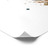 Cute Giraffe Floral Animal Print ポスター (角)