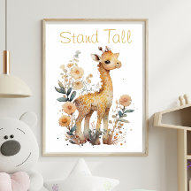 Cute Giraffe Floral Animal Print