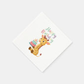 Cute Giraffe Happy Birthday Kids Party スタンダードカクテルナプキン (角)