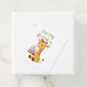 Cute Giraffe Happy Birthday Kids (Personalise) フェイバータグ (インサイチュ)