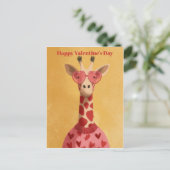 Cute Giraffe Hearts Pullover Valentine`s Day Card  ポストカード (スタンド正面)
