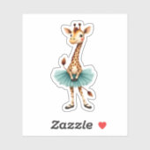 Cute giraffe in a tutu dancing as a ballerina, gif シール (シート)