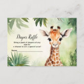Cute Giraffe Jungle Baby Shower Party Beautiful エンクロージャーカード (正面)