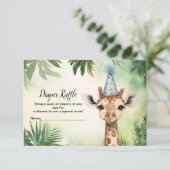Cute Giraffe Jungle Baby Shower Party Beautiful エンクロージャーカード (スタンド正面)