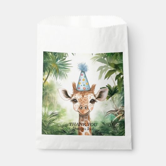 Cute Giraffe Jungle Baby Shower Party Beautiful フェイバーバッグ (正面)