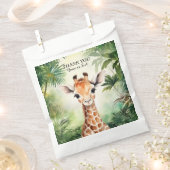 Cute Giraffe Jungle Baby Shower Party Beautiful フェイバーバッグ (クリップ留めされた状態)