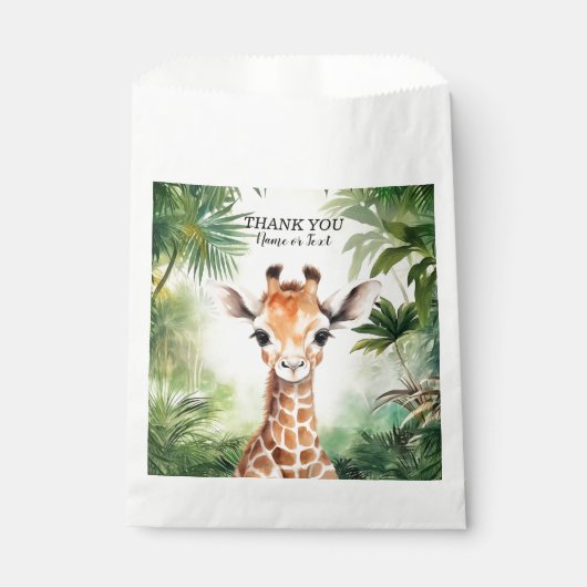 Cute Giraffe Jungle Baby Shower Party Beautiful フェイバーバッグ (正面)