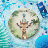 Cute Giraffe Jungle Baby Shower Party Beautiful ペーパープレート (パーティー)