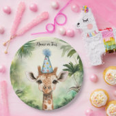 Cute Giraffe Jungle Baby Shower Party Beautiful ペーパープレート (パーティー)