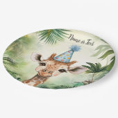 Cute Giraffe Jungle Baby Shower Party Beautiful ペーパープレート (アングル)