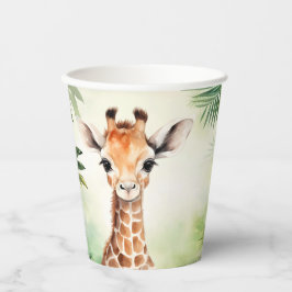 Cute Giraffe Jungle Baby Shower Party Beautiful 紙コップ