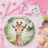 Cute Giraffe Jungle Baby Shower Party Beautiful Pa ペーパープレート (パーティー)