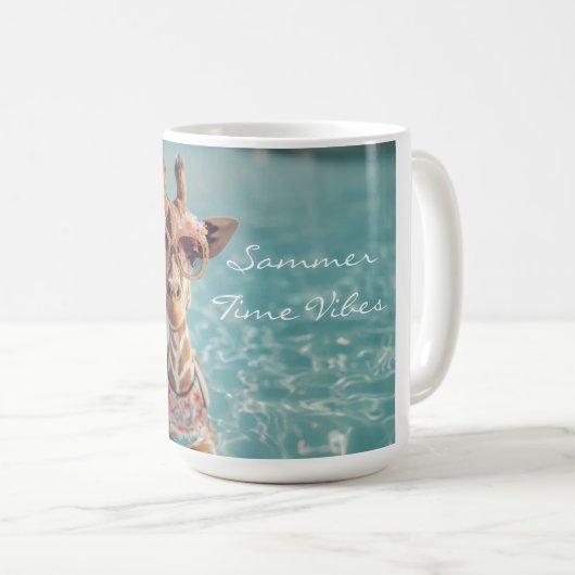 Cute Giraffe  Mug - Adorable Animal Art Decor コーヒーマグカップ (正面右)