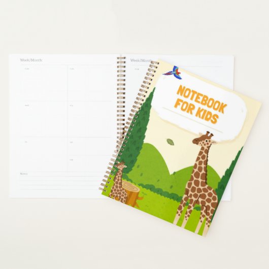 Cute Giraffe Notebook for Kids – Fun Animal Cover, プランナー手帳 (ディスプレー)