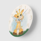 Cute Giraffe Personalized Gender Neutral  ラウンド壁時計 (傾斜)