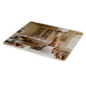 Cute Giraffe Personalized Glass Cutting Board カッティングボード (角)