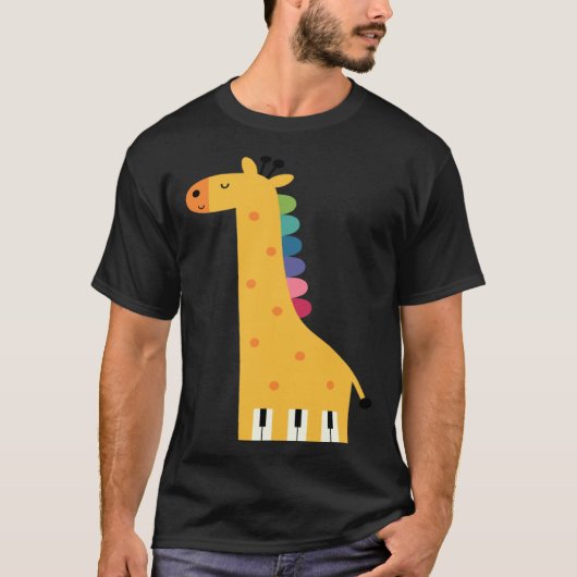 Cute Giraffe Piano Music Tシャツ (正面)