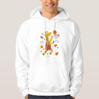 Cute Giraffe Playing Basketball Cartoon  パーカ