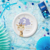 Cute Giraffe Safari Animal Kids Birthday ペーパープレート (パーティー)