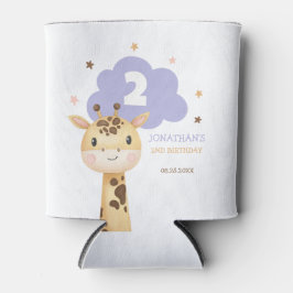 Cute Giraffe Safari Animal Kids Birthday 缶クーラー