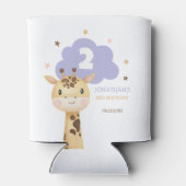 Cute Giraffe Safari Animal Kids Birthday 缶クーラー (裏面)