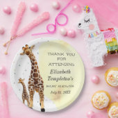 Cute Giraffe Safari Baby Shower Gender Neutral Pap ペーパープレート (パーティー)