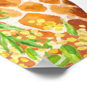 Cute Giraffe safari baby shower welcome sign ポスター (角)