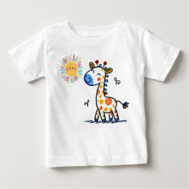 Cute Giraffe & Sunshine – Kids T-Shirt ベビーTシャツ