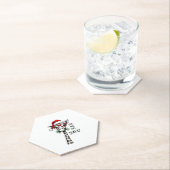 Cute Giraffe With Santa Hat Merry Xmas Giraffe Lov ペーパーコースター (インサイチュ)