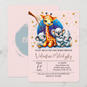 Cute girl baby shower Invitation 招待状 (正面/裏面)