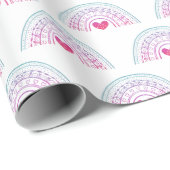 Cute Girl Boho Rainbow Birthday ラッピングペーパー (ロールコーナー)