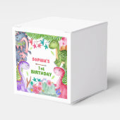 Cute Girl Dinosaur 1st Birthday Favor Box フェイバーボックス (正面サイド)