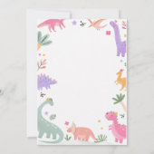 Cute Girl Dinosaur 3rd Birthday 招待状 (裏面)