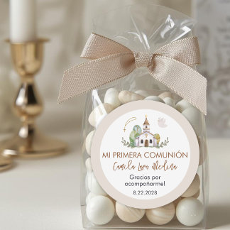 Cute Girl First Holy Communion Gifts and  Favors  ラウンドシール