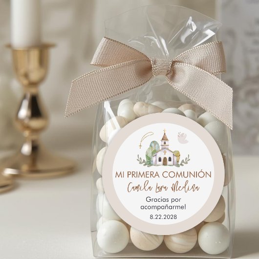 Cute Girl First Holy Communion Gifts and  Favors  ラウンドシール