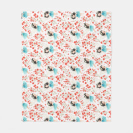 Cute Girl Floral Pattern Fleece Blanket – Soft Kid フリースブランケット