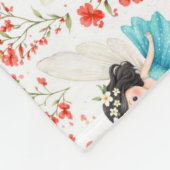 Cute Girl Floral Pattern Fleece Blanket – Soft Kid フリースブランケット (角)