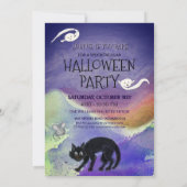 Cute Girl, Ghost, & Black Cat | Kids Spooktacular  招待状 (裏面)