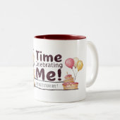 Cute Girl Koala Birthday Custom Name Coffee Mug ツートーンマグカップ (正面右)