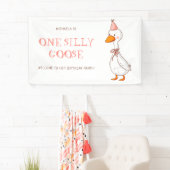 Cute Girl One Silly Goose 1st Birthday 横断幕 (インサイチュ)